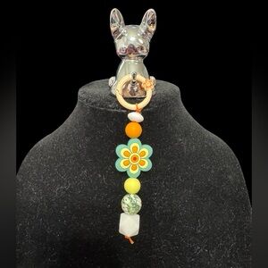 Hand Crafted Boho Flower KeyChain or Bag Charm